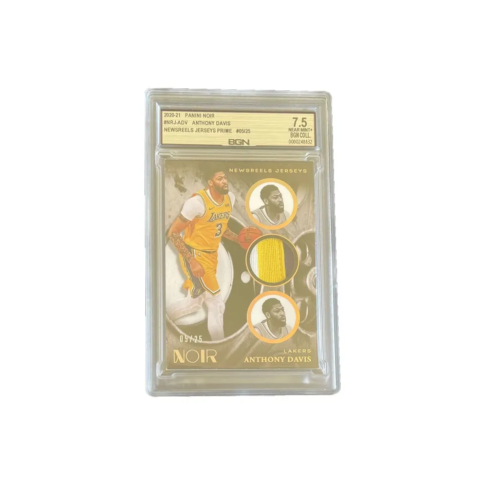 PANINI 2020 21 Noir Лейкерс Энтони Дэвис Трехцветный OFF COURT Джерси BGN7,5 Баскетбольная карта Карта Passable
