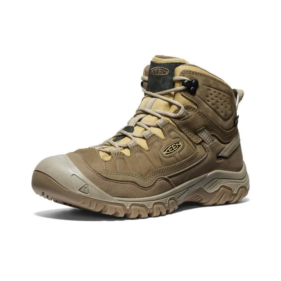 KEEN Targhee 4 Slip Resistant, Abrasion Resistant, Waterproof High Top Hiking Shoes Men's Khaki
