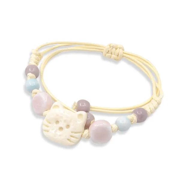 WANLIACC Ткань Кремовый Котенок Браслет Женский