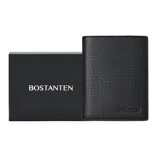 BOSTANTEN Лицевая коровья кожа с кожаными вставками ручной Money Clip держатель для карт кошелек стандартный мужской