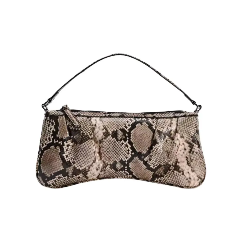 ZARA PU Handbag, Shoulder Bag Trumpets Women's Snake Print Brown