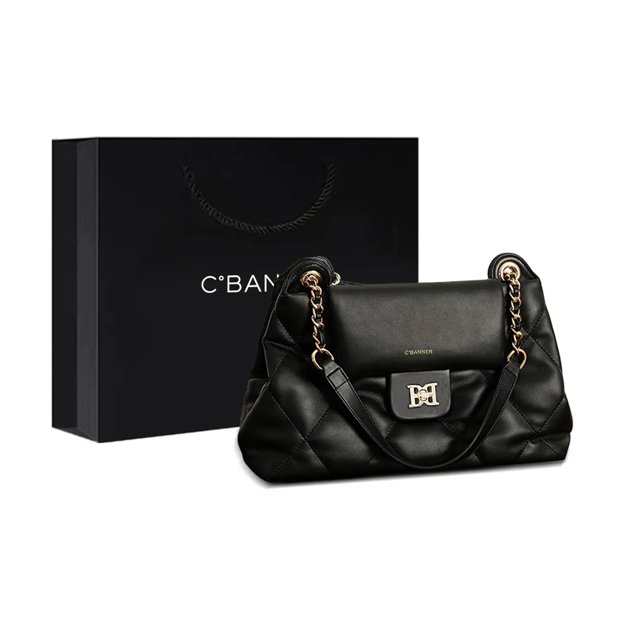 C°BANNER Коровья кожа с синтетической кожей сумка через плечо сумка на плечо стандартная женская черная