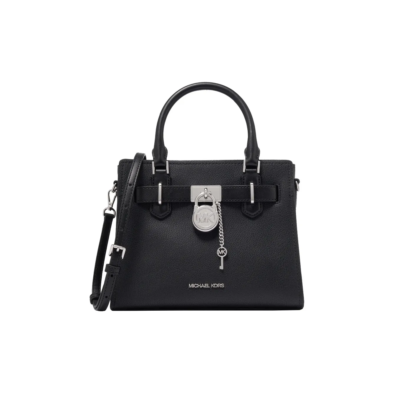 MICHAEL KORS Hamilton Series Кожа Замковая Сумка Маленькая Женская Черная