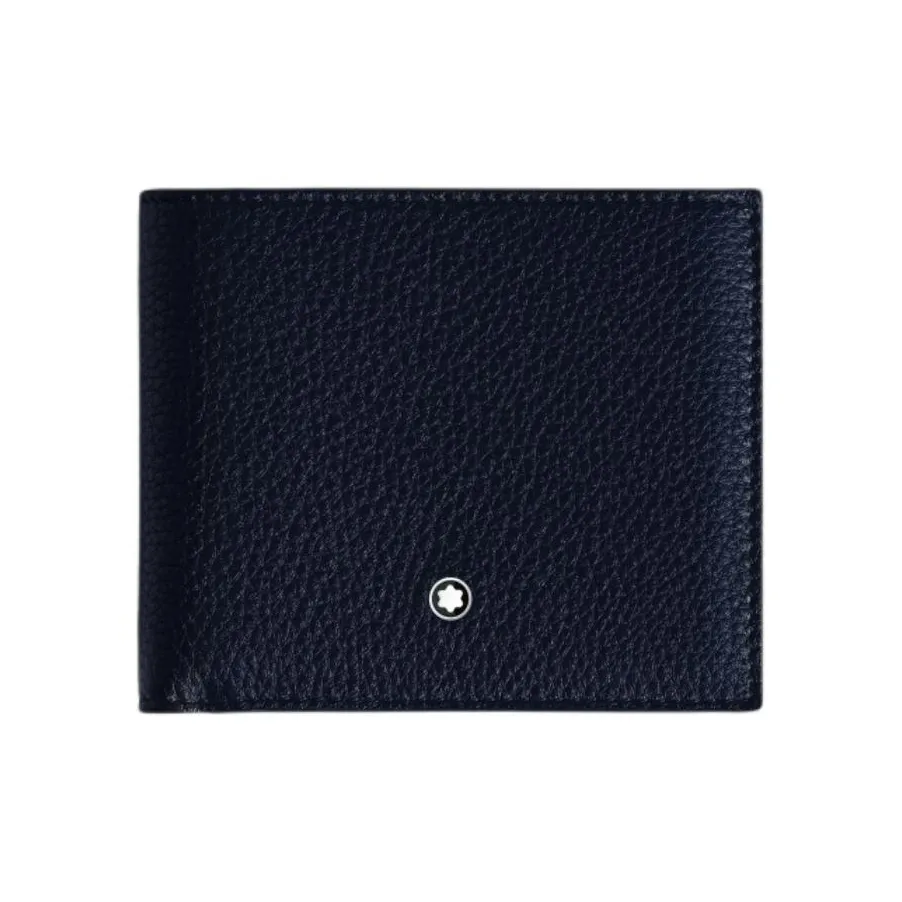 MONTBLANC Soft Leather Series Cow Leather Wallet Men's Midnight Blue
