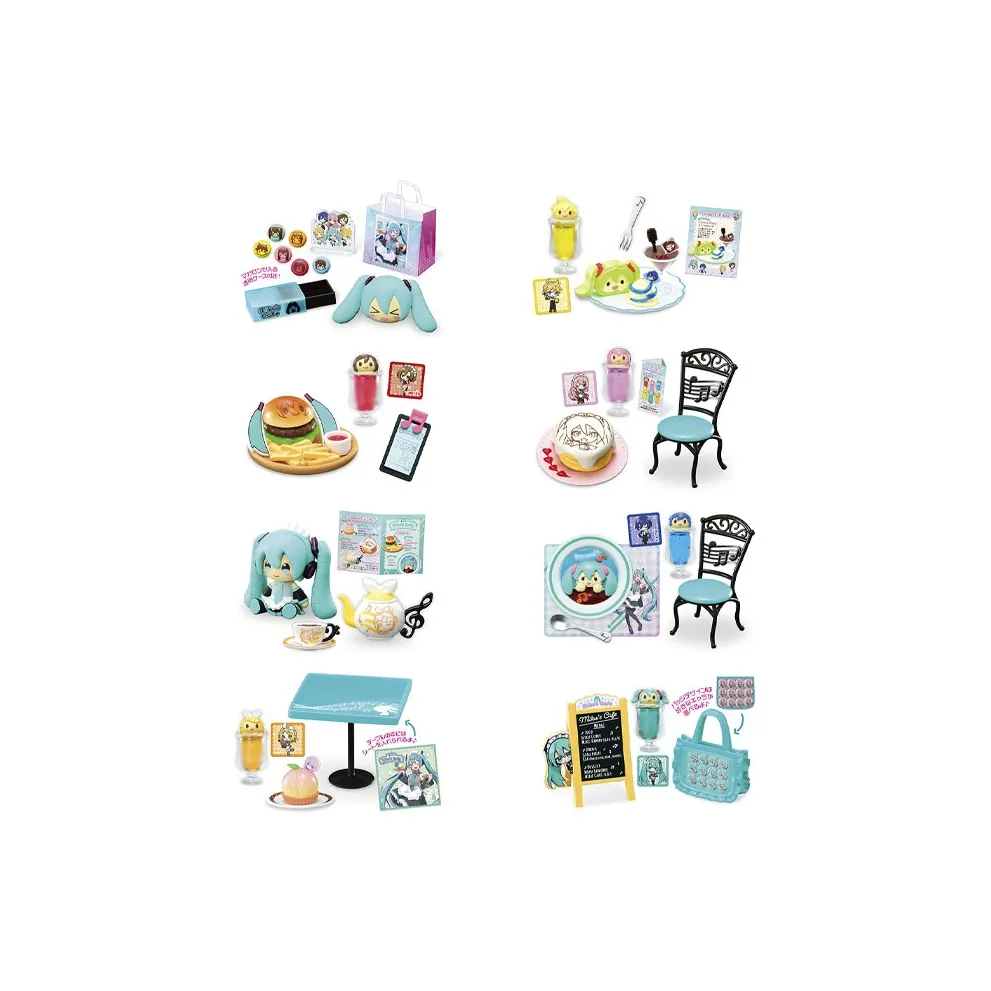 RE MENT Мику Хацунэ'S Кофе SHOP Напитки Wa Snack Сценарий Орнамент Миниатюра Слепые коробки Полный комплект из 8 предметов