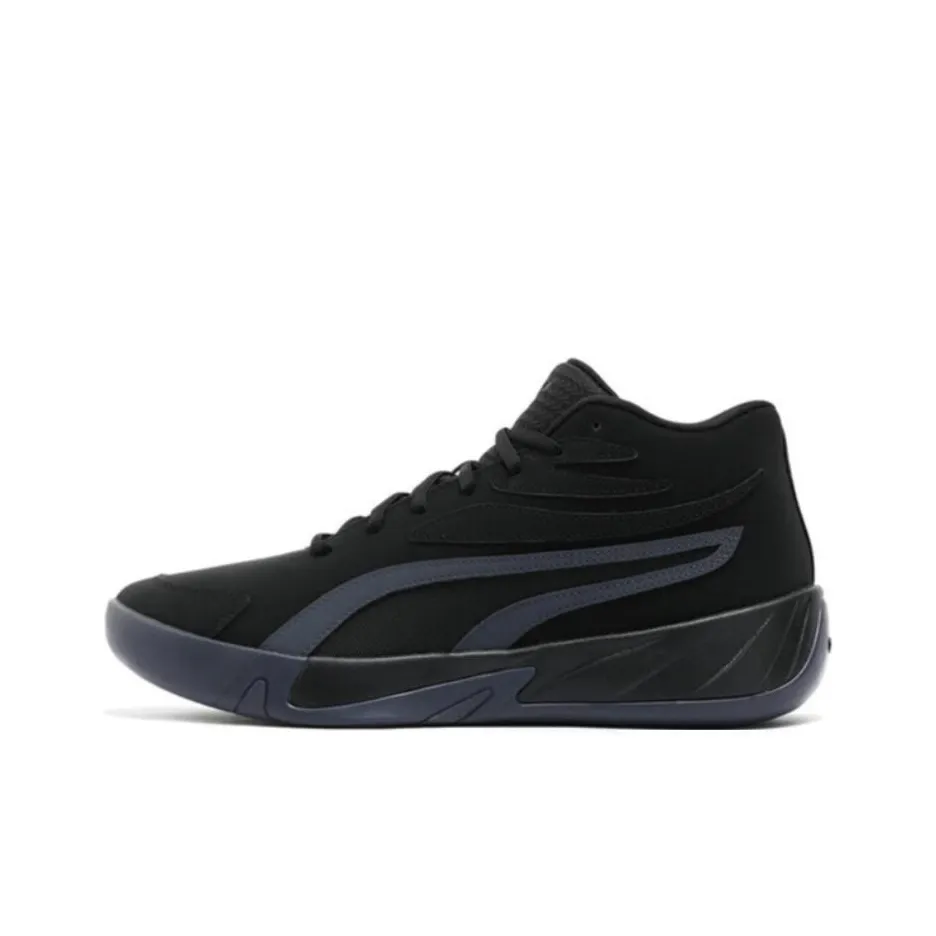 PUMA Court Slip-Resistant Abrasion-Resistant MID Баскетбольные кроссовки Unisex Черные