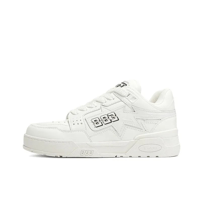 883 STAR Star Dance Shoes TRAINER Cushioned Wear Resistant Lightweight Breathable Low Top Skateboard Shoes Unisex White