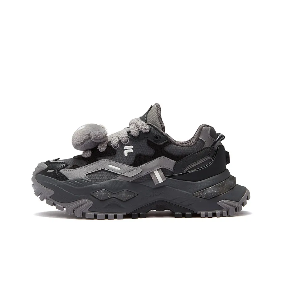 FILA FUSION BIANCO Hard Candy Abrasion Resistant Breathable Coverage Low Top Casual Shoes Women's Black Gray