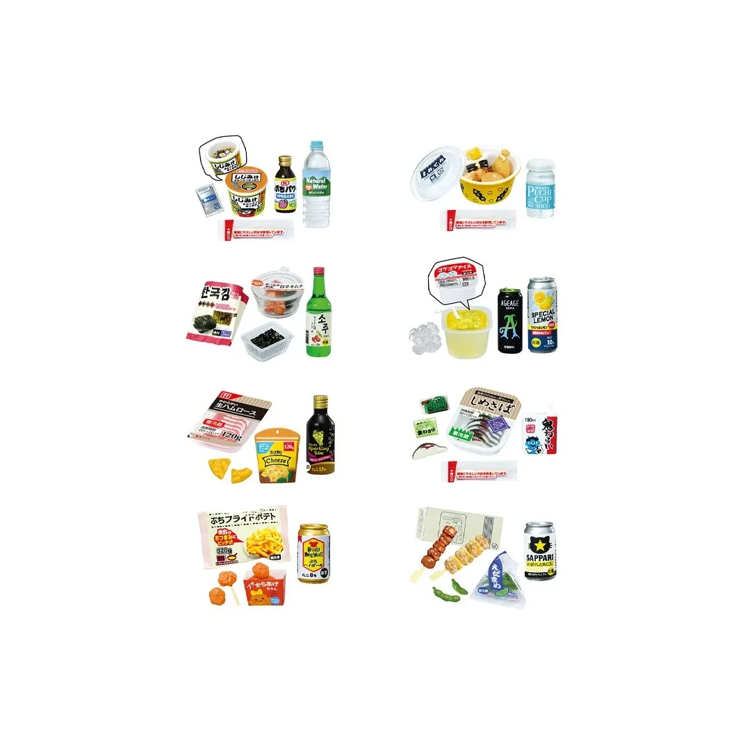 RE MENT Съедание позднего ночного напитка в магазине Convenience Store наслаждение простой ужином