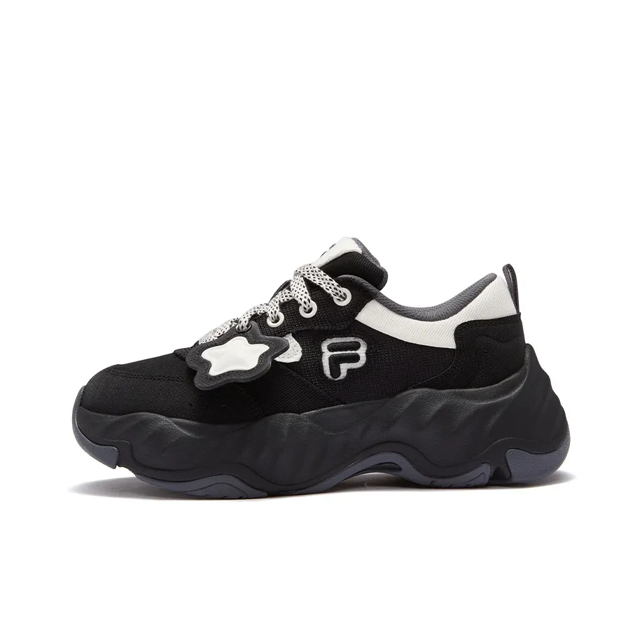 FILA FUSION STARFISH II Морская звезда 2 Устойчивый к истиранию Низкий Топ Casual Женский Черный Молочный Белый