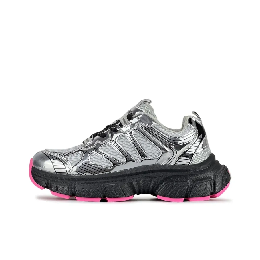 LuzaoT SUPER DRAG Height Increasing Breathable Slip Resistant Low Top Chunky Sneakers Unisex Black Gray Pink