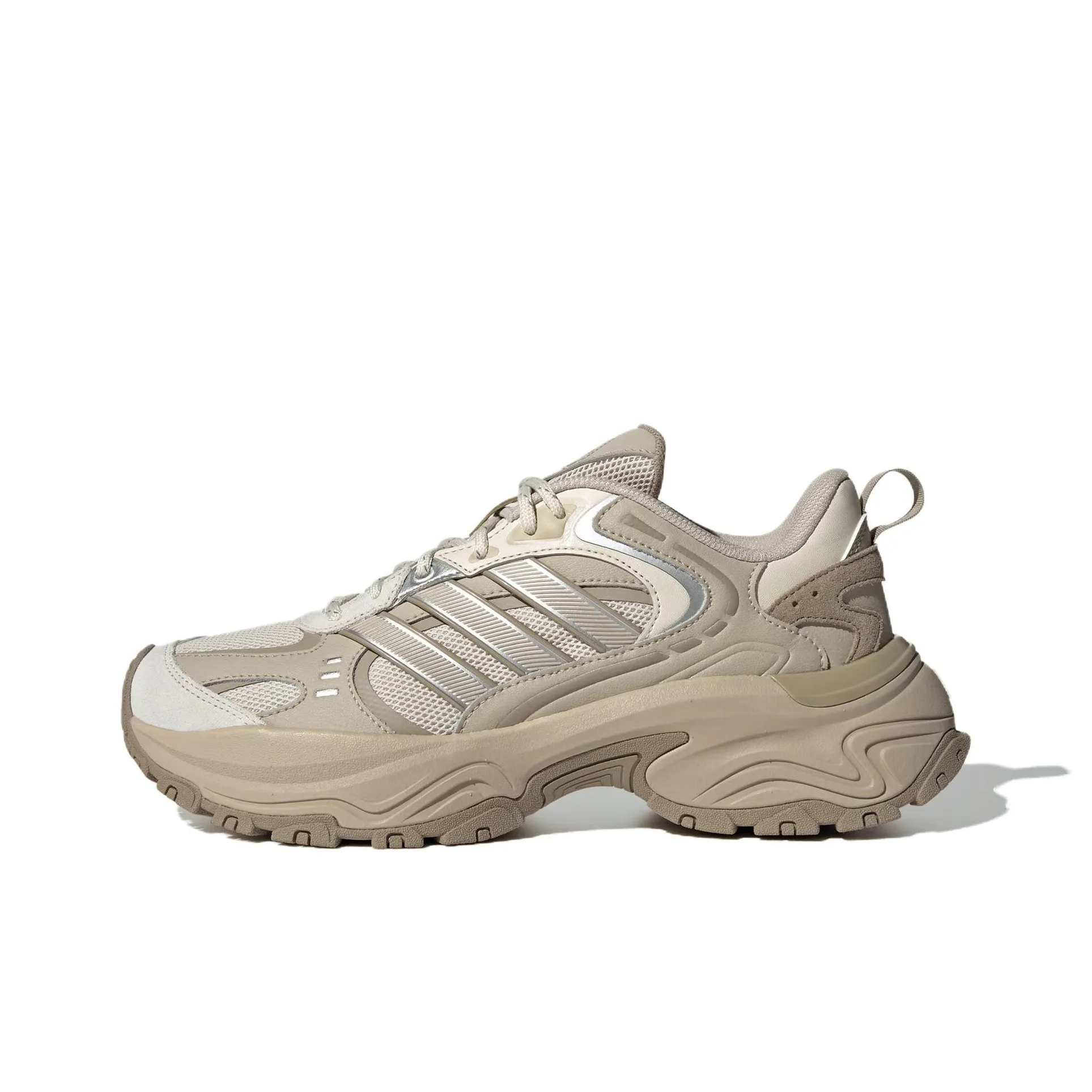 Adidas Anti Slip Wear Resistant Low Top Chunky Sneakers Unisex Beige