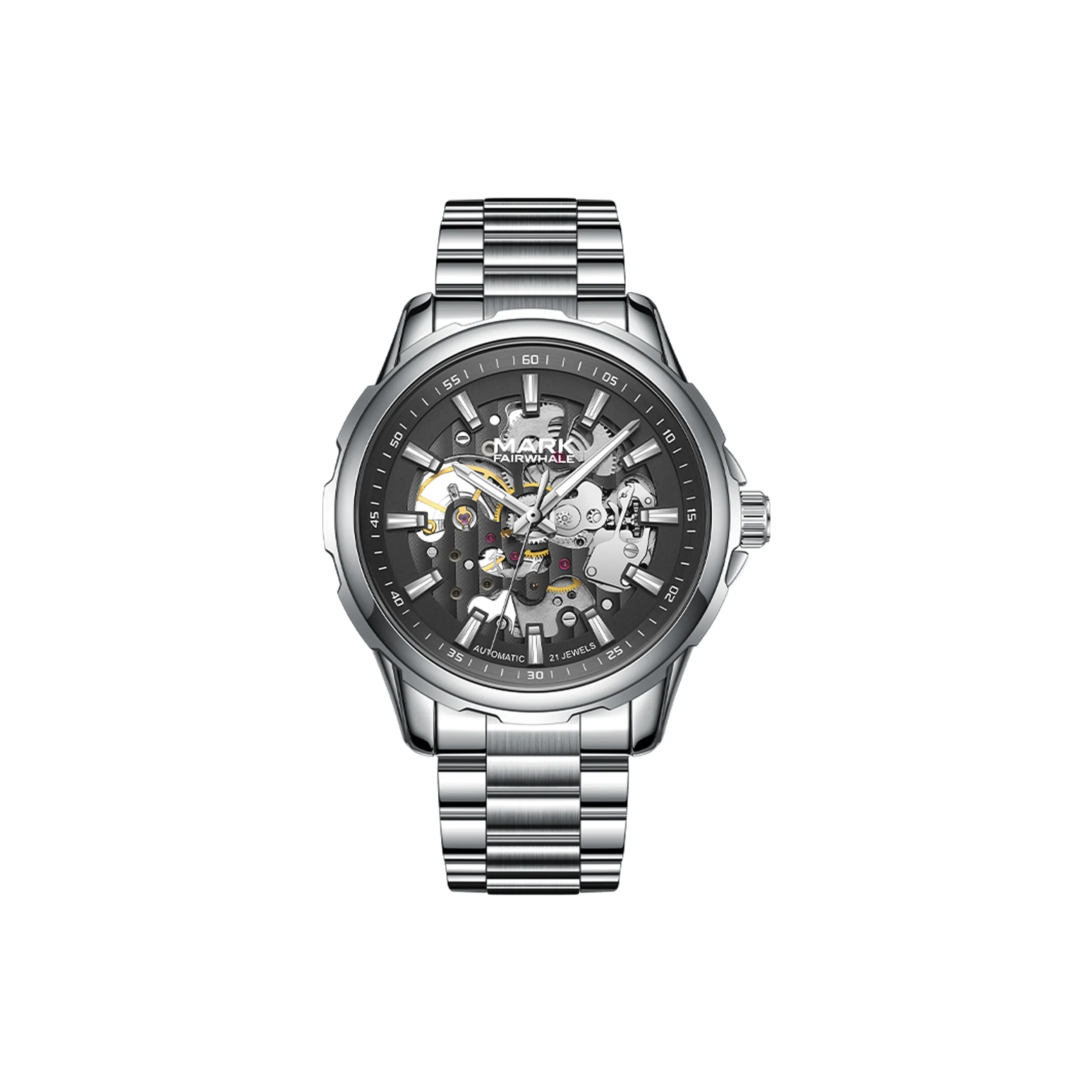 FAIRWHALE Automatic Mechanical Movement Watch Unisex Black Dial