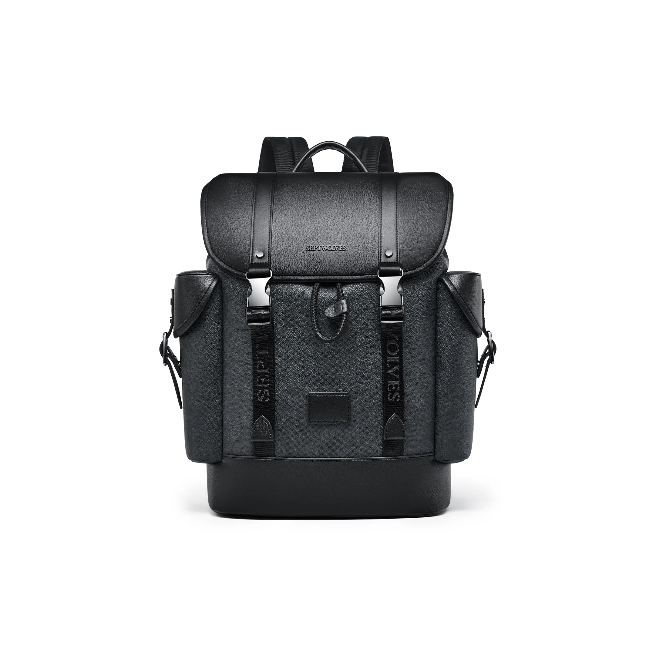 SEPTWOLVES Искусственная кожа Путешественный рюкзак Ноутбук Сумка QPL Стандартный Унисекс Черный