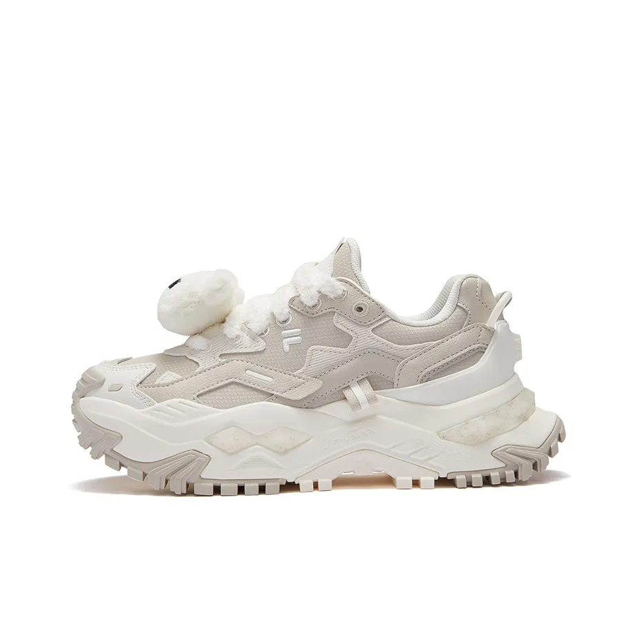 FILA FUSION BIANCO Отводящий влагу Увеличивающий высоту Низкий Топ Повседневный Женский Коричневый Белый