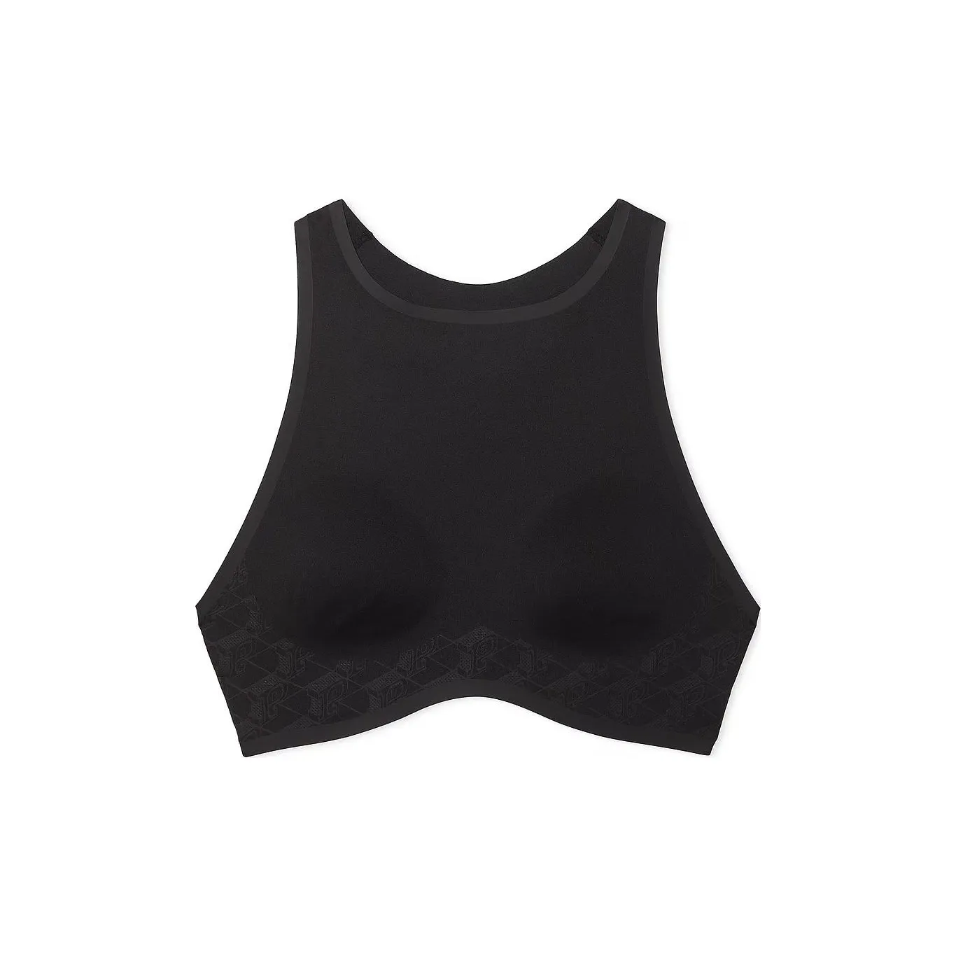 Victoria's Secret PINK Relay High Neck Logo Sports Bra / Pure Black Bra Women's Pure Black
