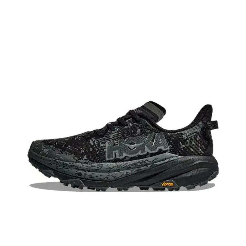HOKA ONE ONE Speedgoat 6 Waterproof Low Top Trail Running Shoes Men's Black