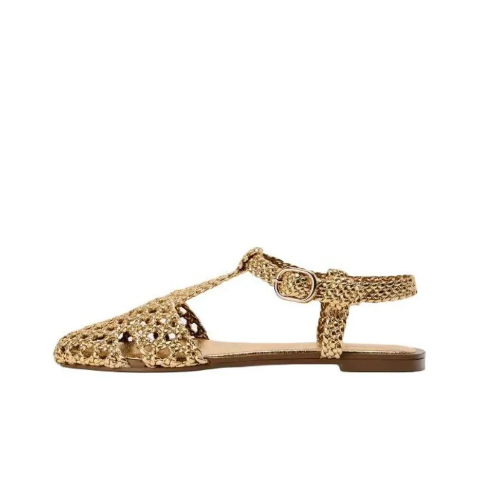 ZARA Римские сандалии Женские Золотые