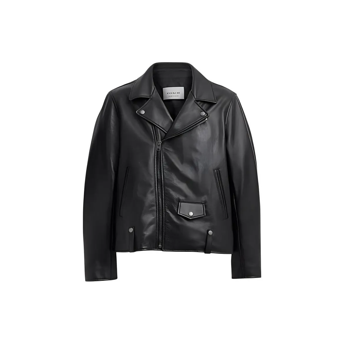 COACH SS24 Leather Jacket Men's Black