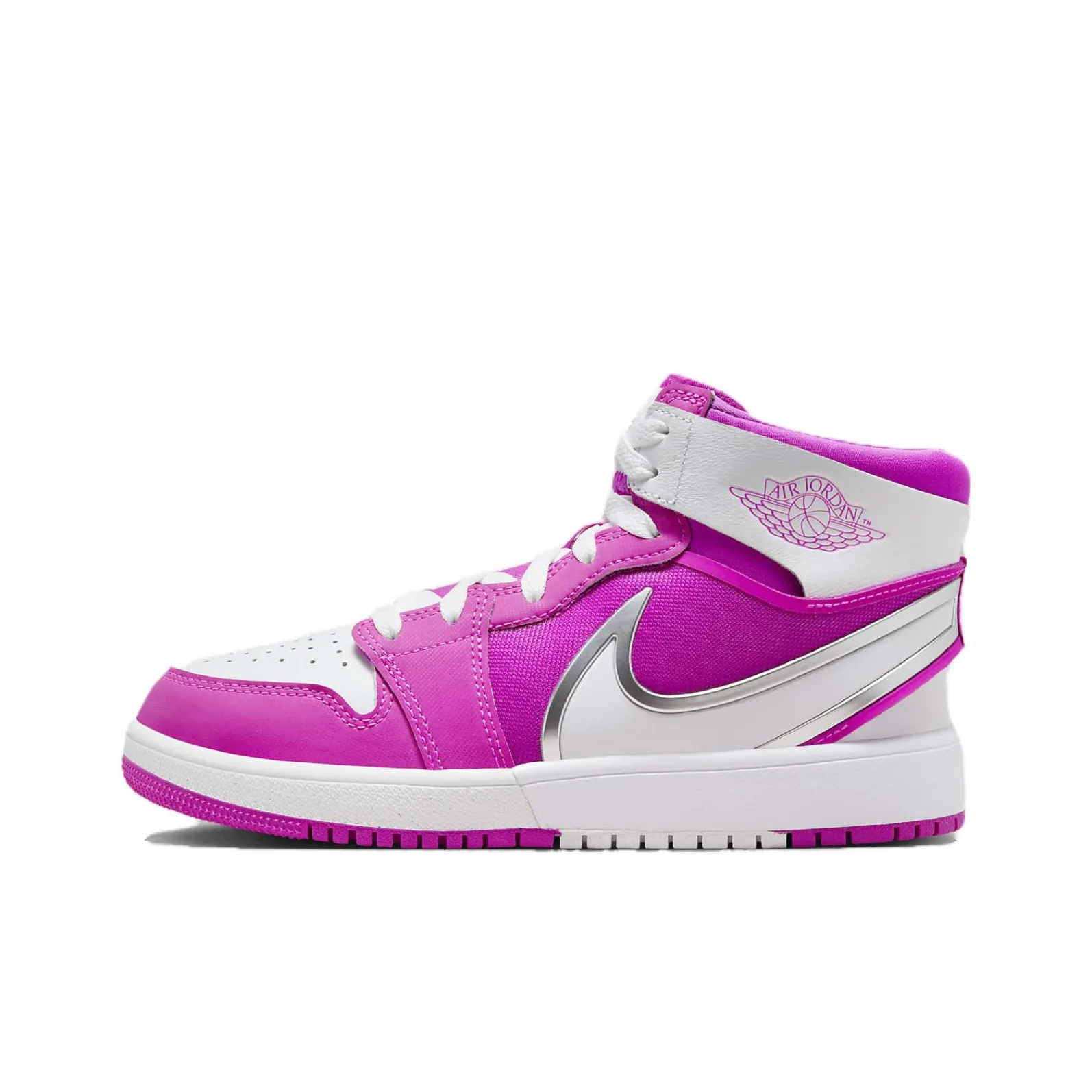 Jordan Air Jordan 1 Anti Slip Wear Resistant Mid Top Children's Basketball Shoes Pink White Teenagers