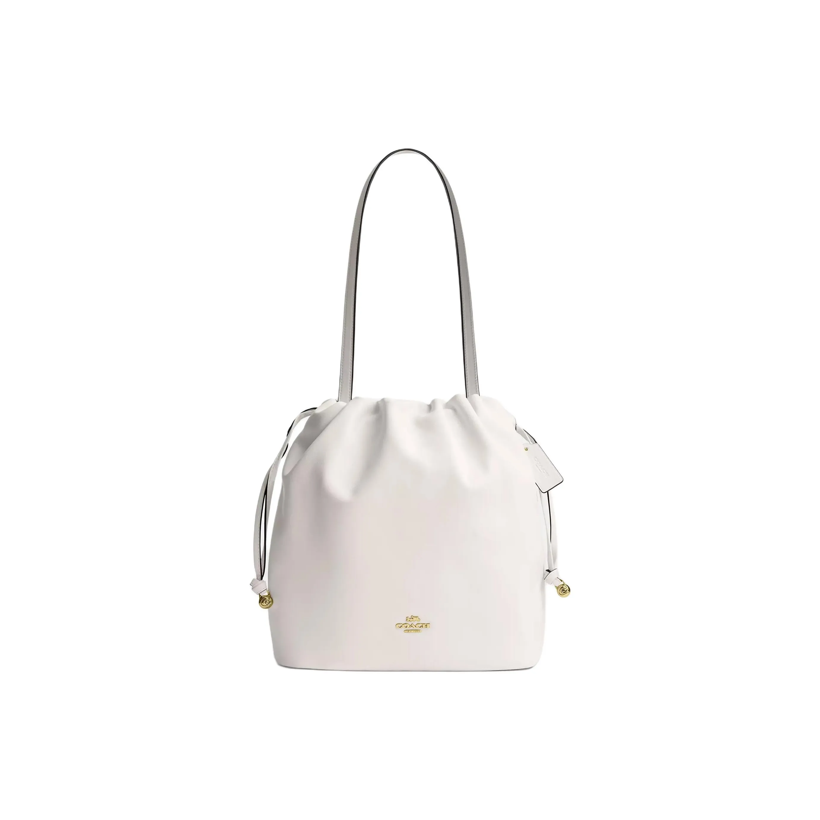 COACH Faye EPI Leather Handbag Shoulder Bag Large Size Women's Chalk White