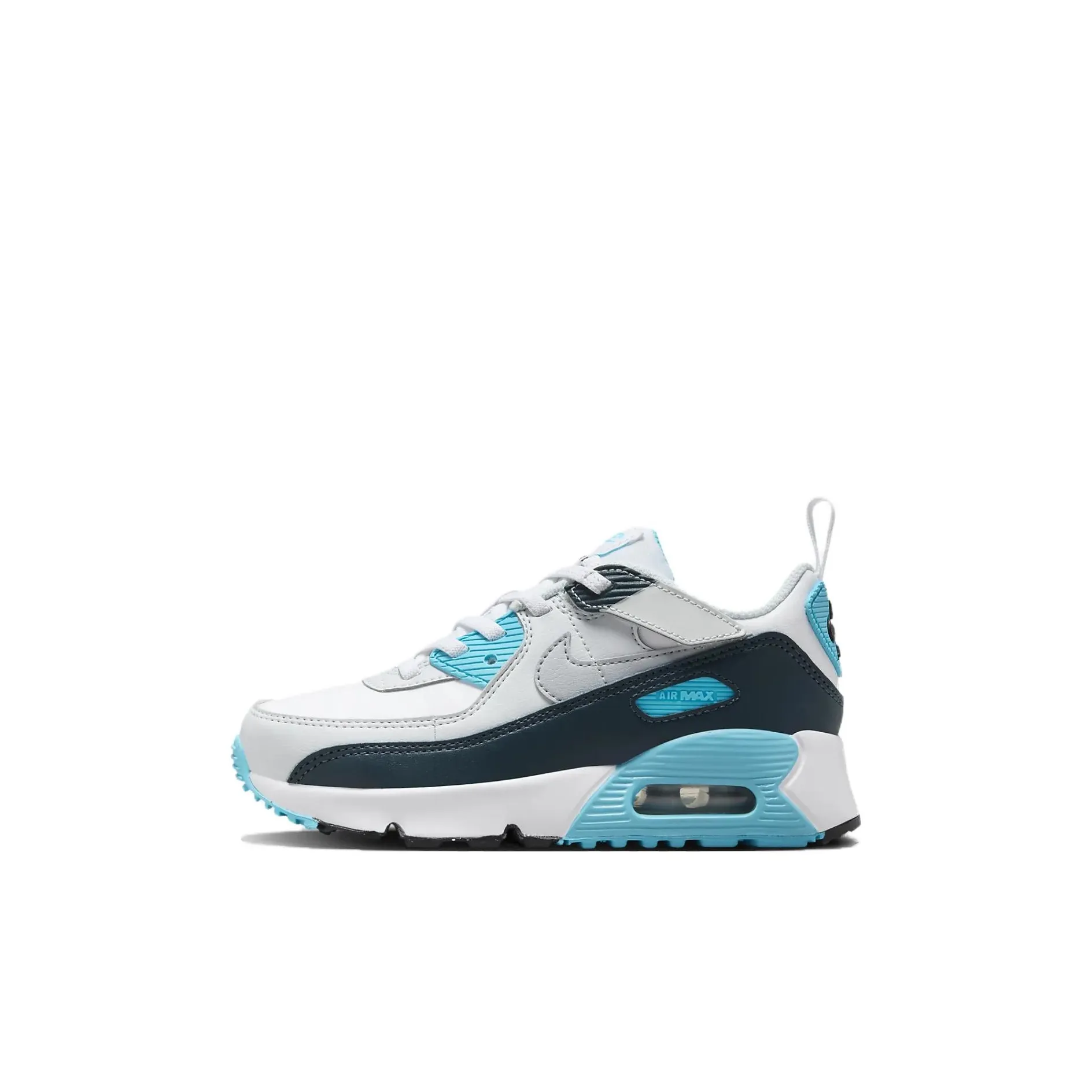 Nike Air Max 90 Low Топ Детские беговые кроссовки Белый синий серый для детей 3-7 лет