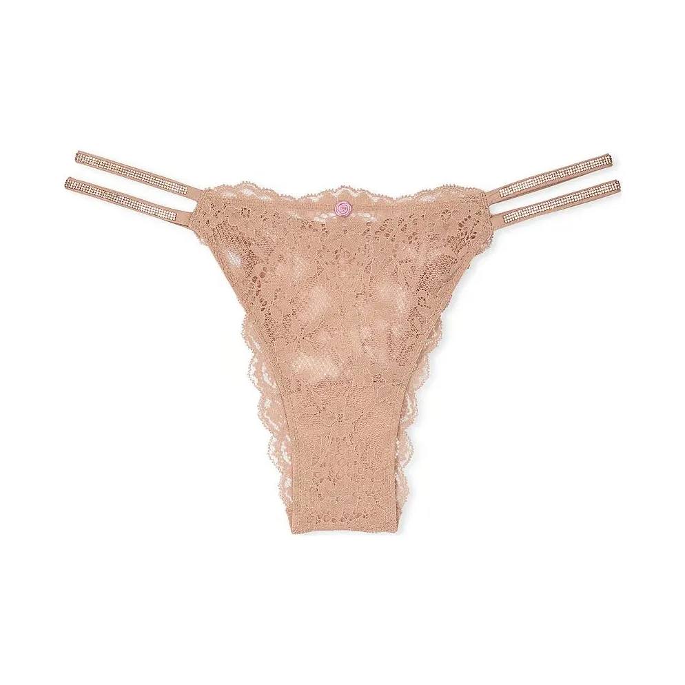 Victoria's Secret Dream Angels TWINKLE Strap Lace Brazilian Panty P нижнее белье Женское 1 упаковка Пралине