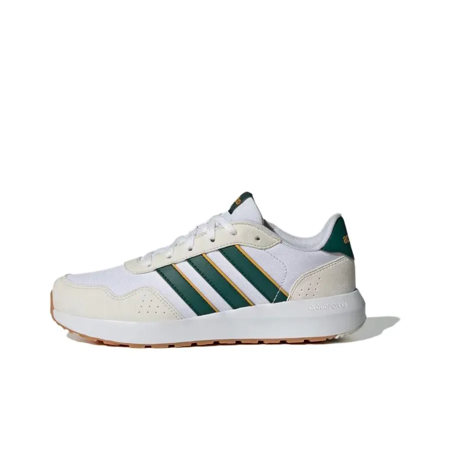 Adidas Slip Resistant Kids Lifestyle Shoes White Green Gold Teenagers