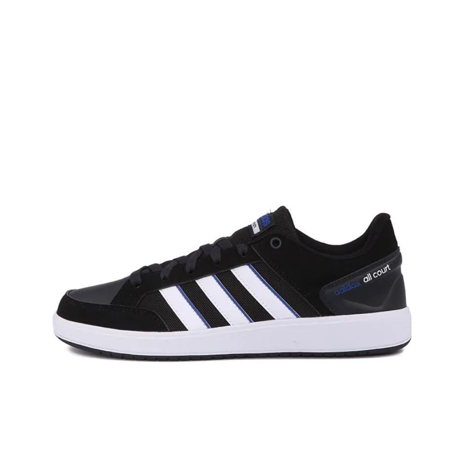 Adidas Cloudfoam All Court Slip-resistant Abrasion-resistant Low-top Tennis Shoes Men's Black Adidas Cloudfoam All Court Противоскользящие Устойчивые к истиранию Низкие Кроссовки для тенниса Мужские Черные