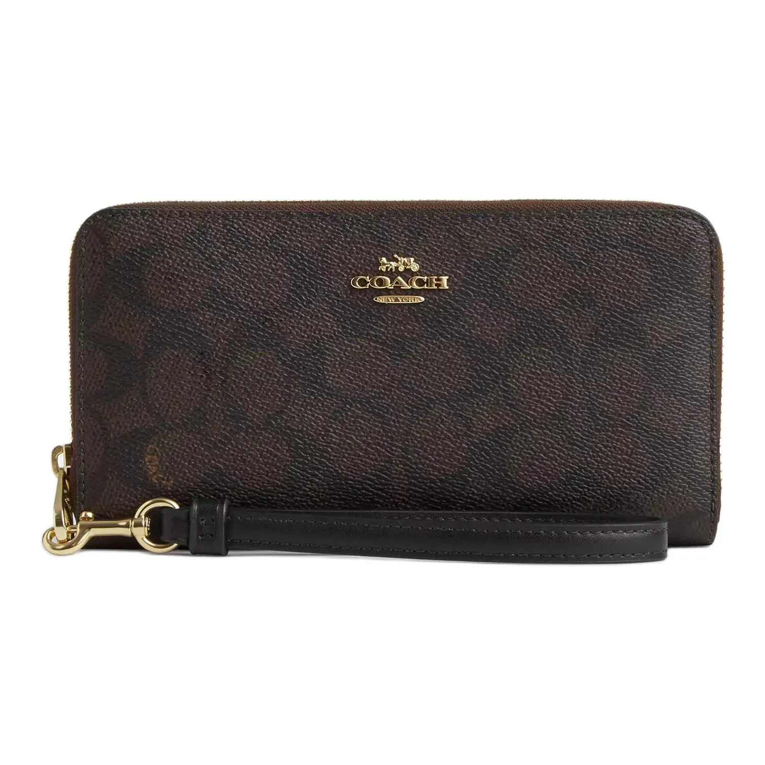 COACH Покрытый холст Кошелек Маленький Женский Ореховое дерево