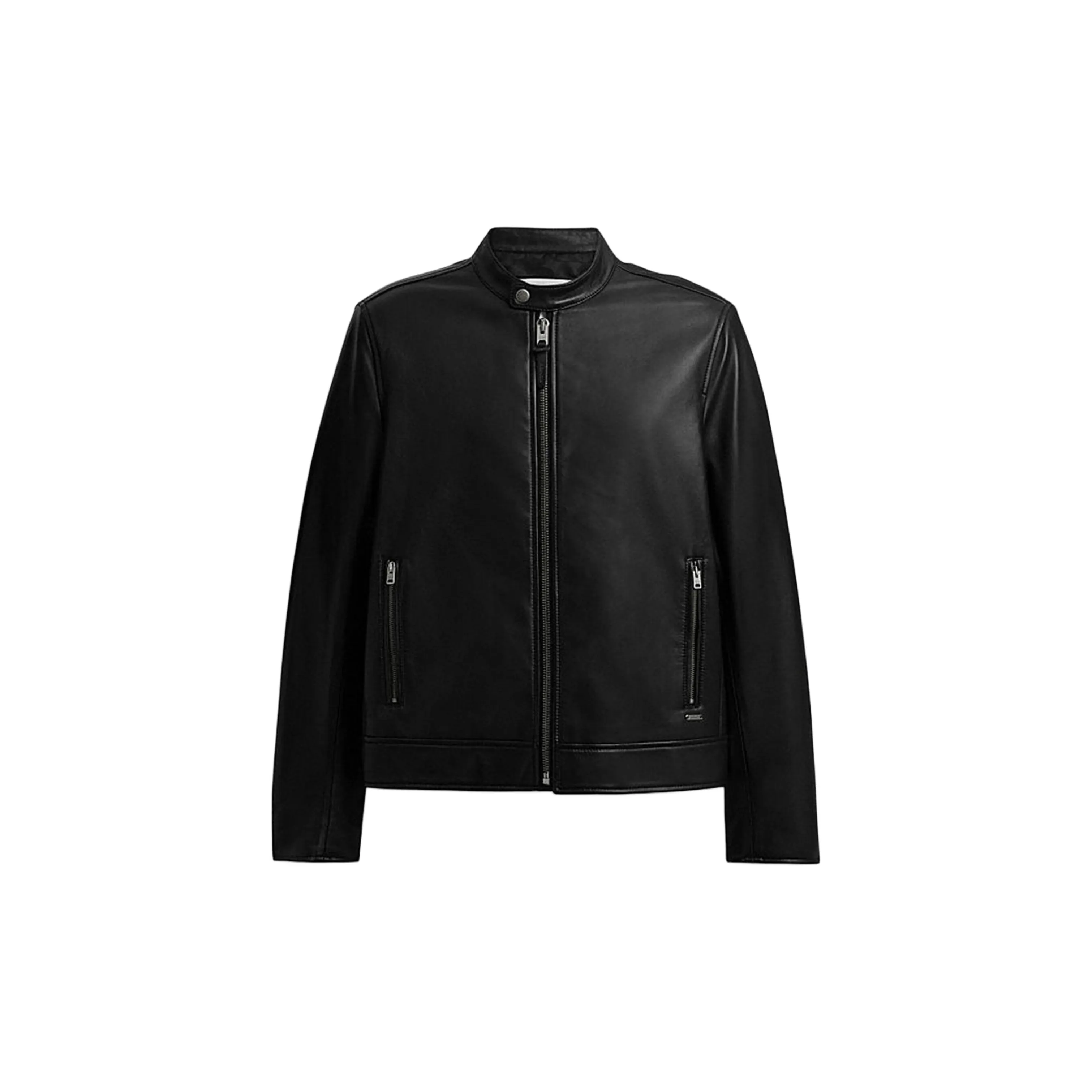 COACH FW24 Leather Jacket Men's Black