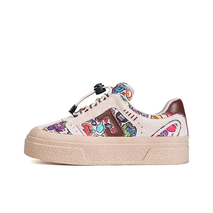 Joy&Mario Height Increasing Low-Top Skateboard Shoes Women's