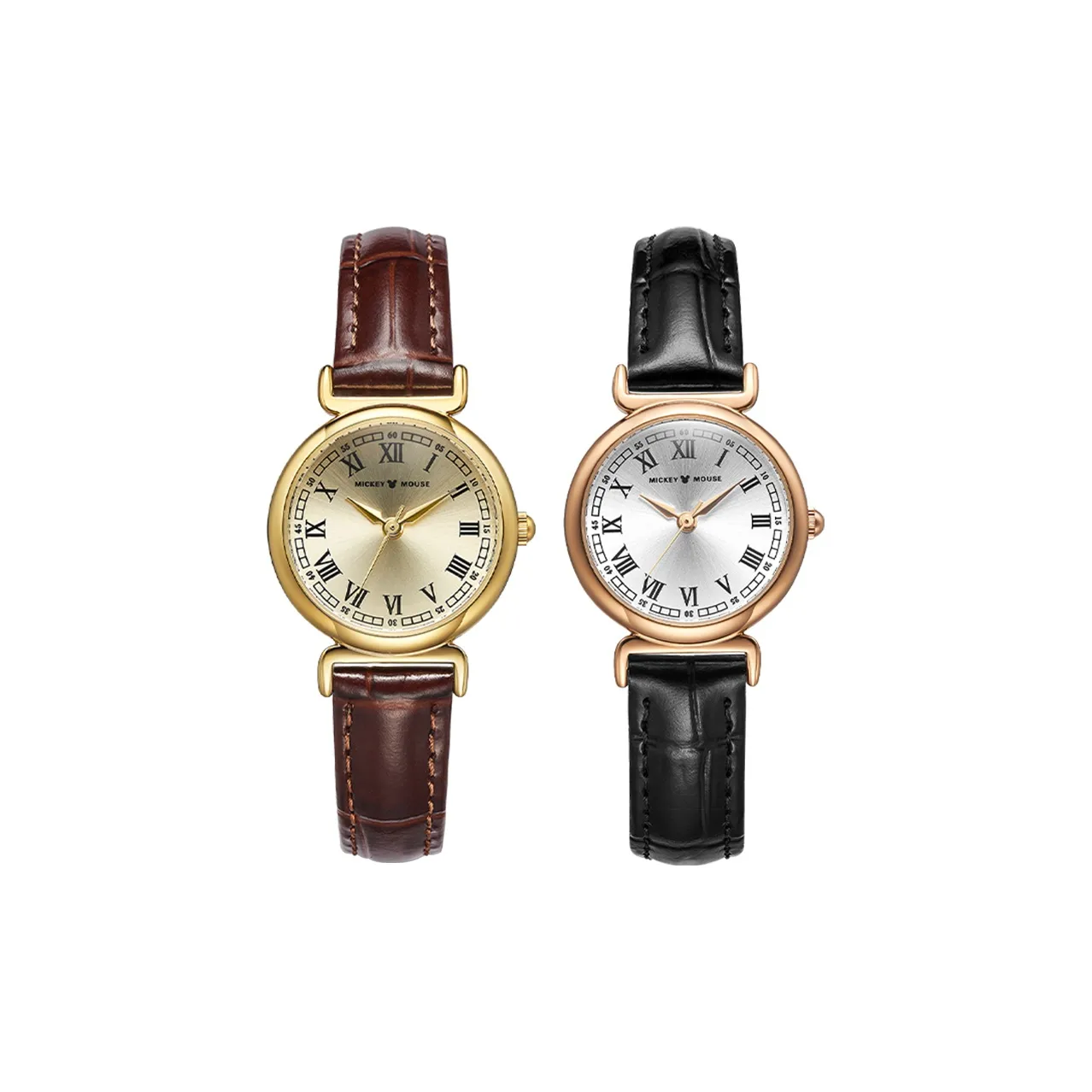 Disney Кварцевый механизм натуральная кожа ремешок женские часы белый циферблат