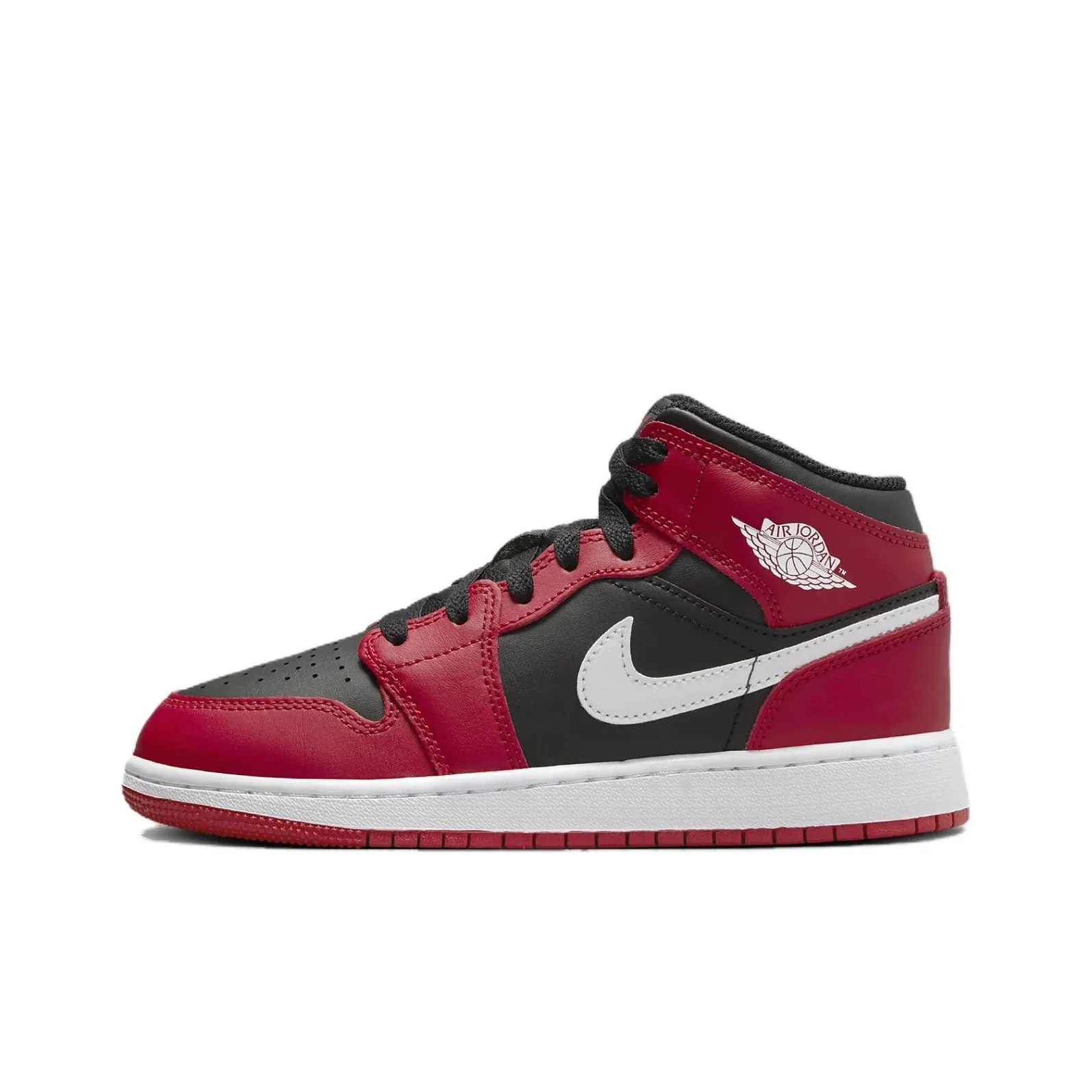 Jordan Mid Top Children's Basketball Shoes Red Black White Grade School