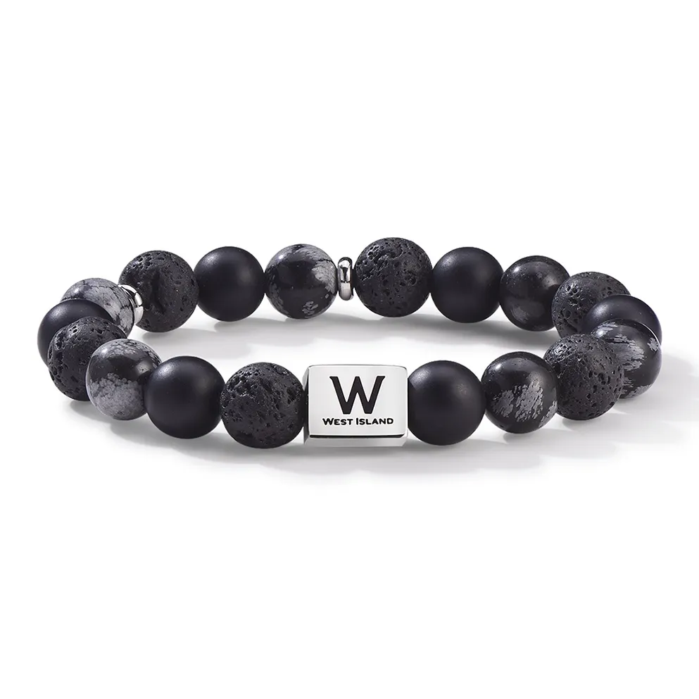WEST ISLAND Синтетический Черный Оникс Браслеты Унисекс