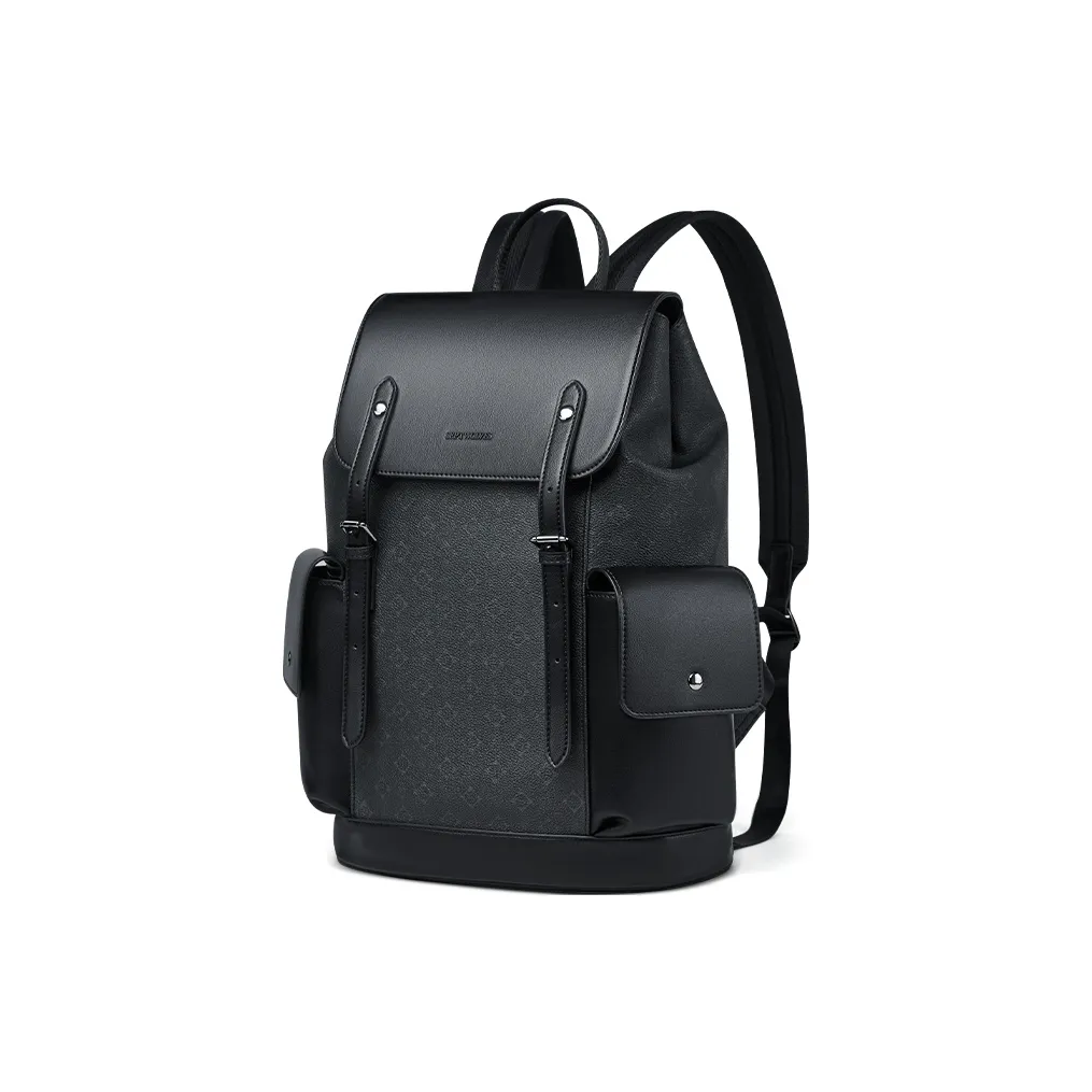 SEPTWOLVES Искусственная кожа Повседневная мода Бизнес Путешественный рюкзак Сумка для ноутбука Рюкзак QPL Унисекс Черный