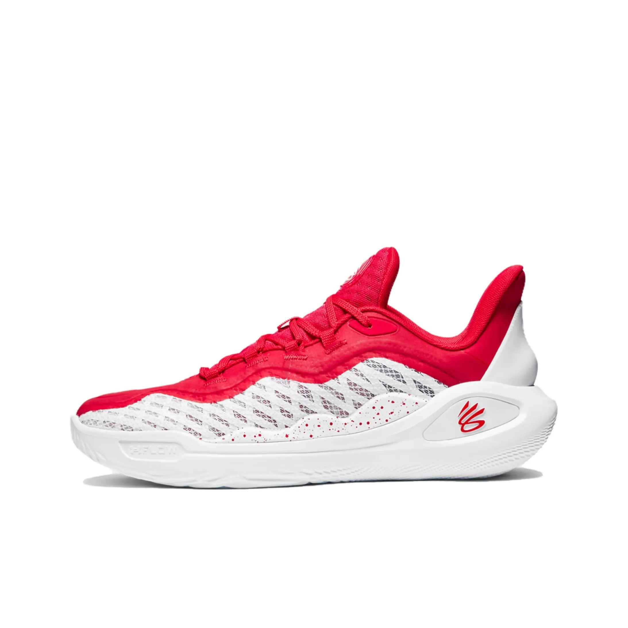Under Armour Curry 11 Anti Slip Wear Resistant Low Top Basketball Shoes Unisex White Red