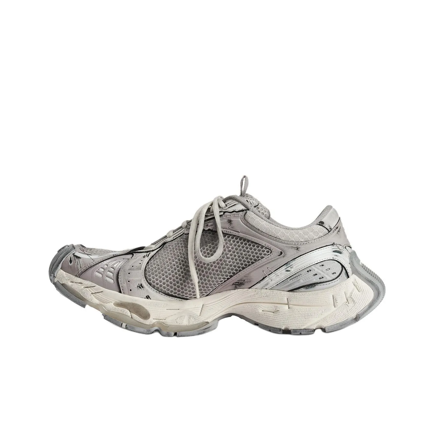 Balenciaga Stapler Low-Top Chunky Sneakers Men's Beige