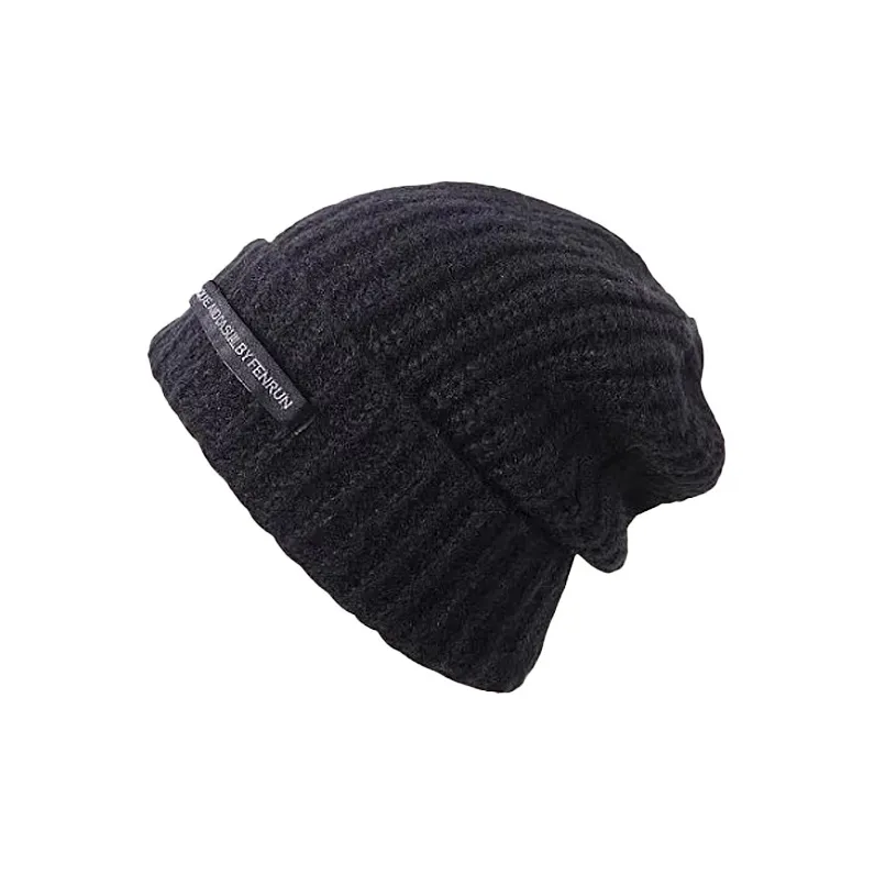 Yi Bu Kang Серый Chunky KNIT Осенний And Зимний Черный Шапки-бини Унисекс