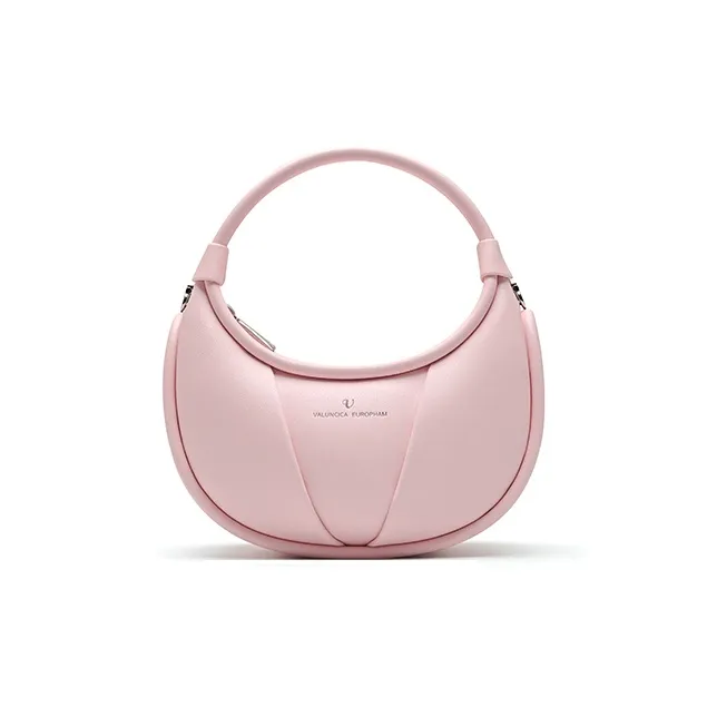 VALUNCICA EUROPHAM Cow Leather Portable Bowling Bag Crossbody Bag Regular Women's Milkshake White Cream Pink Chili Red