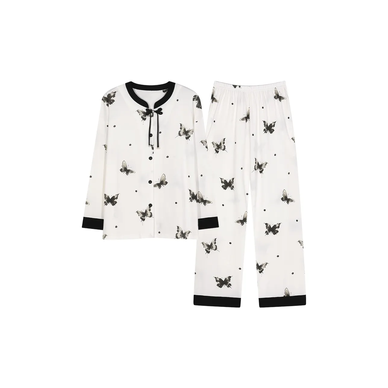 White Ran Pajama Set Women's White