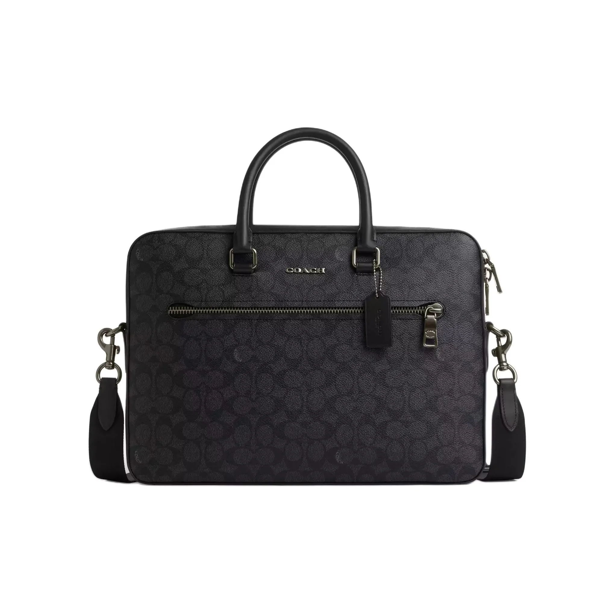 COACH ETHAN Coated Canvas Shoulder Bag, Crossbody Bag, Handbag Large Size Men's Black