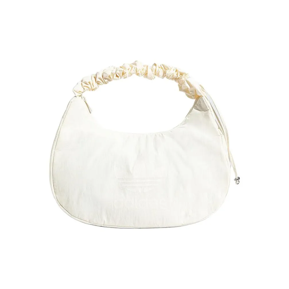 Adidas Polyester Hobo Bag Handbag Medium Size Women's White