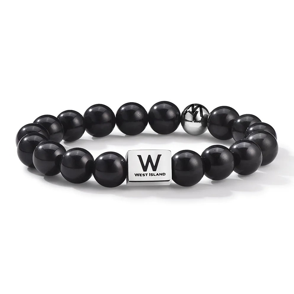 WEST ISLAND Синтетический Черный Оникс Браслеты Унисекс