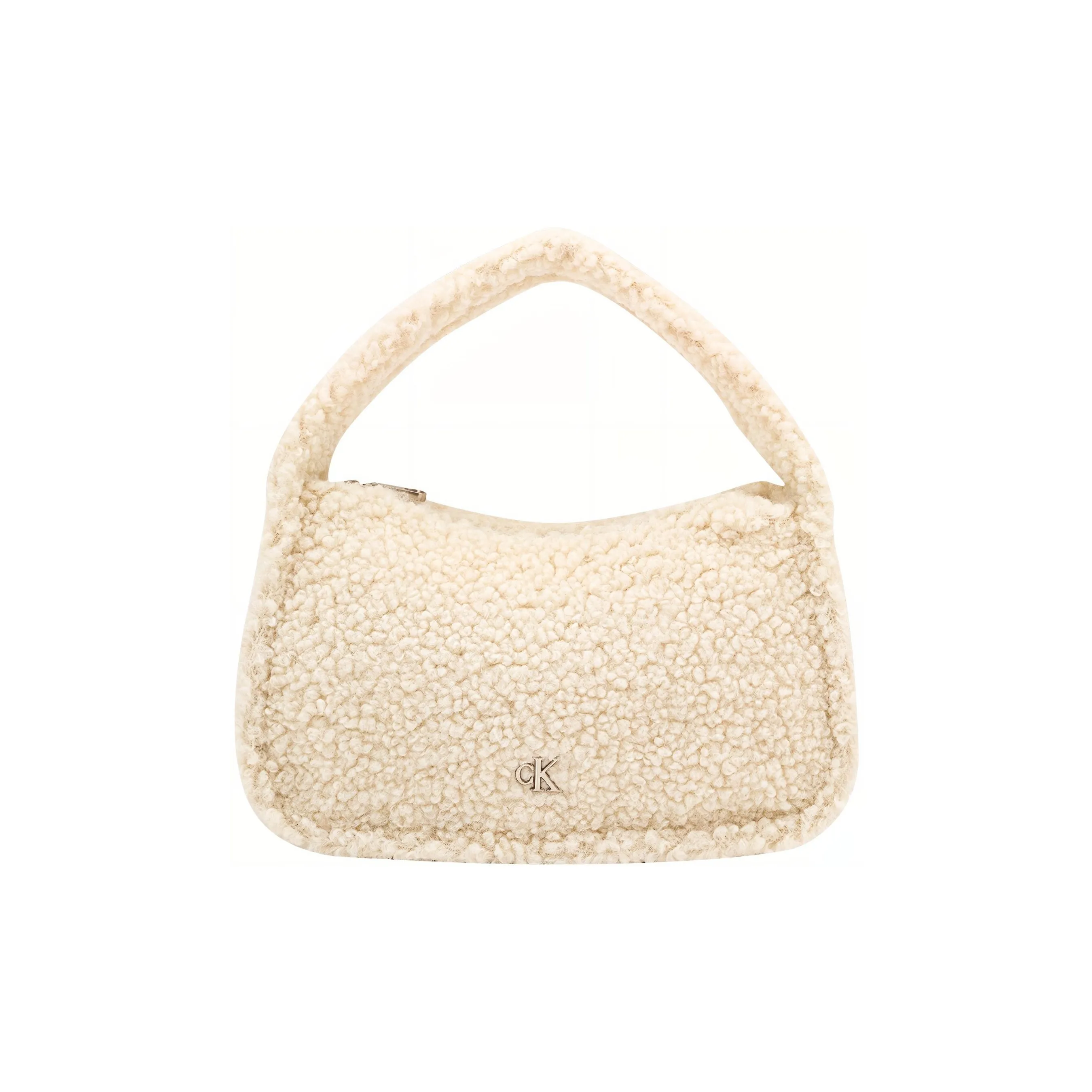 CALVIN KLEIN Fabric Handbag Medium Size Women's Cream White