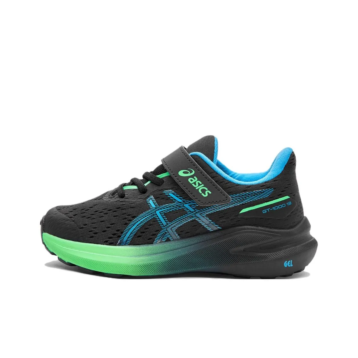Asics GT 1000 13 Low Top Kids' Running Shoes Black Green