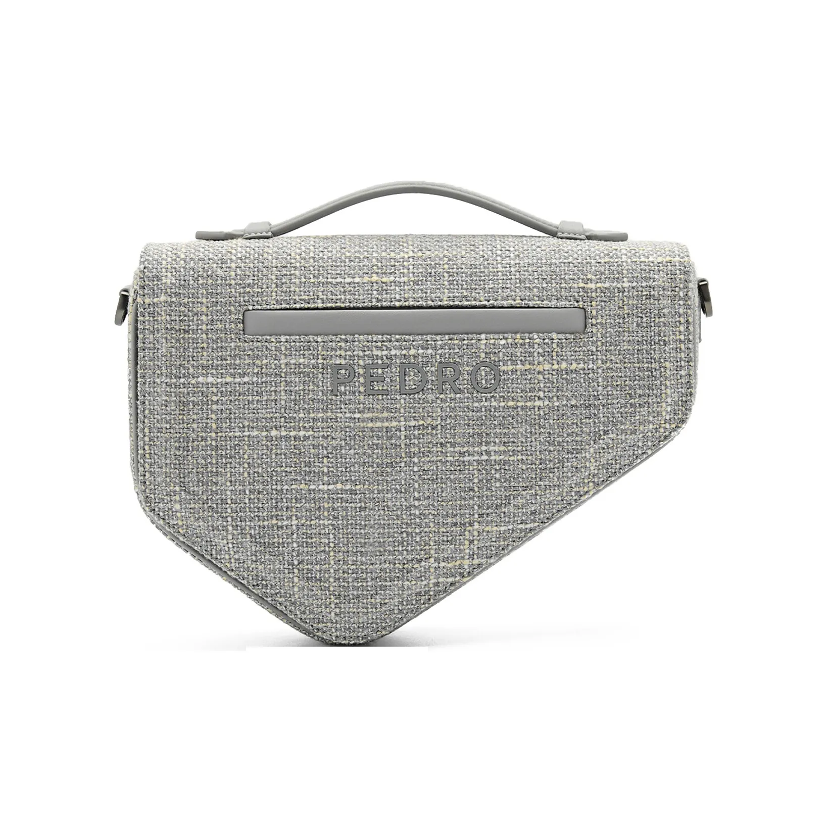 PEDRO Polyurethane Shoulder Bag, Handbag Regular Men's Gray