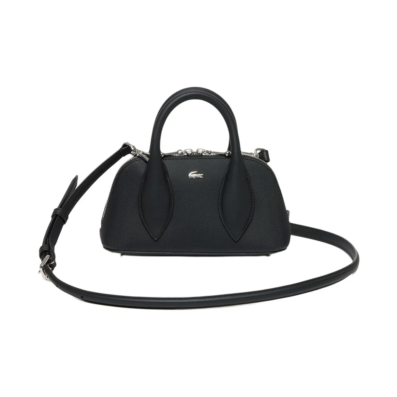 LACOSTE Synthetic Leather Shoulder Bag, Crossbody Bag, Handbag Mini Women's Black