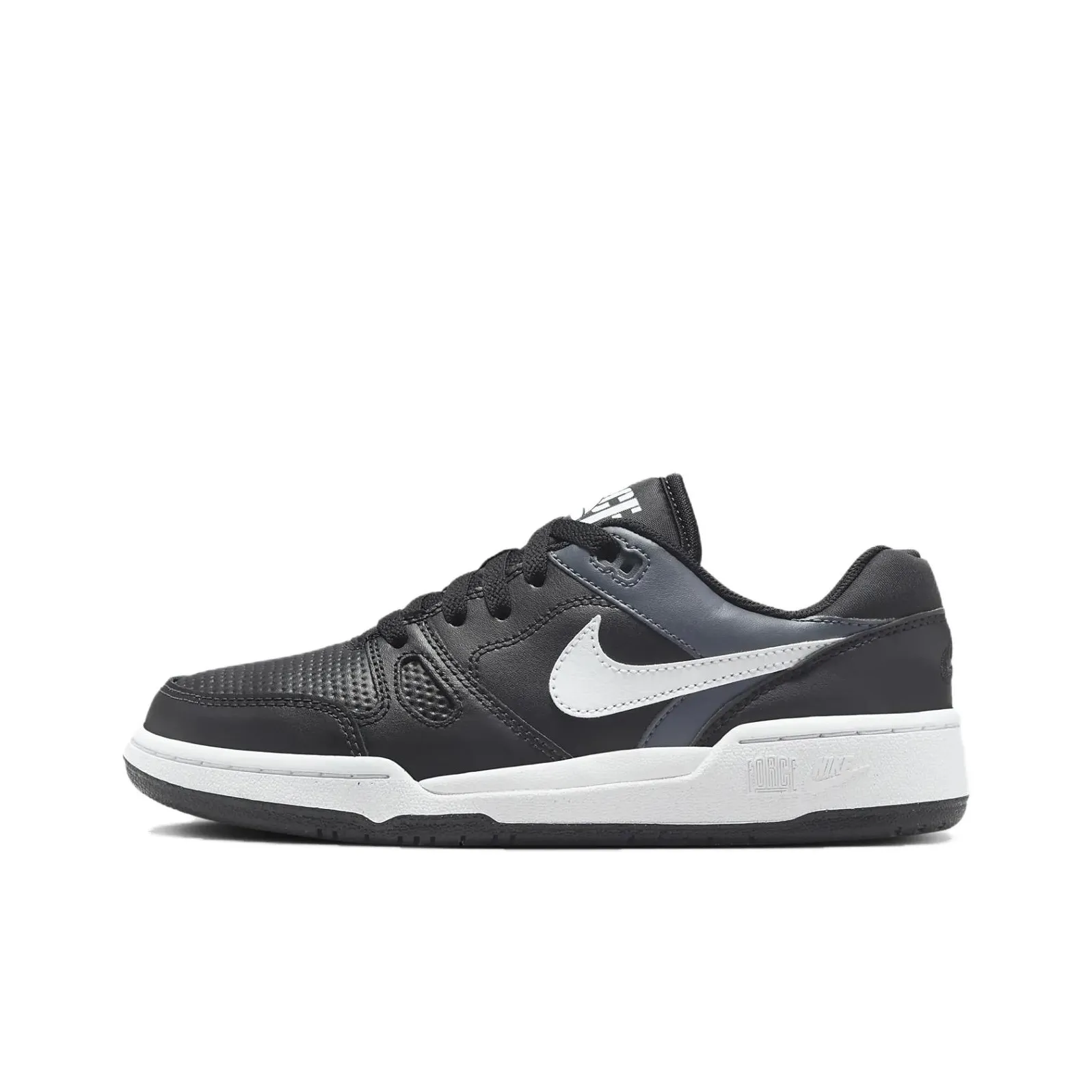 Nike Full Force Slip Resistant Abrasion Resistant Shock Absorbers Low Top Kids' Running Shoes Black White Gray