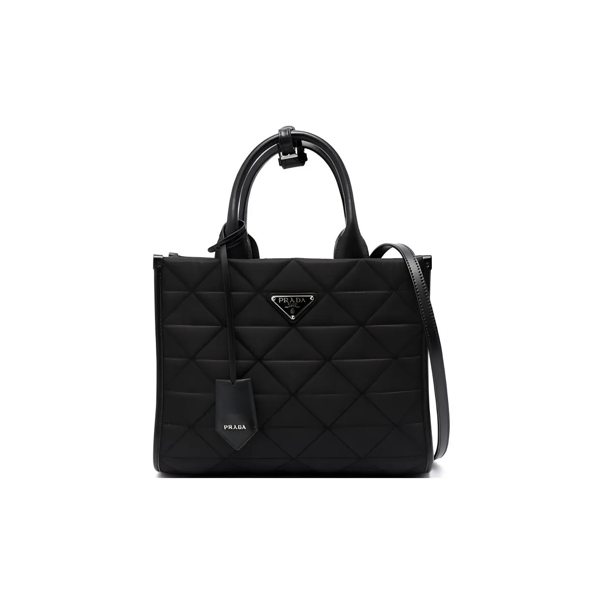 PRADA Symbole Nylon Tote Bag, Shopping Bag, Shoulder Bag, Crossbody Bag, Handbag jacket's Black